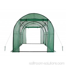 Ogrow Two Door Walk-In Tunnel Greenhouse With Ventilation Windows And Steel Frame - 15’ X 6’ X 6’ - Green 563016348